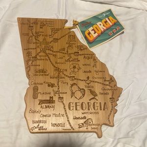 Destination Georgia State Shaped Bamboo Serving and Cutting Board